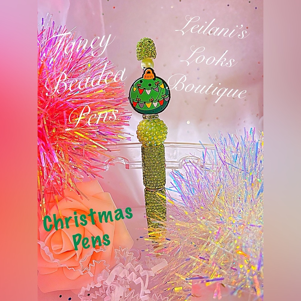 Christmas ornament /fancy pens/Fancy Beaded Pens, Fancy pens, Acrylic beads